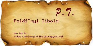 Polónyi Tibold névjegykártya